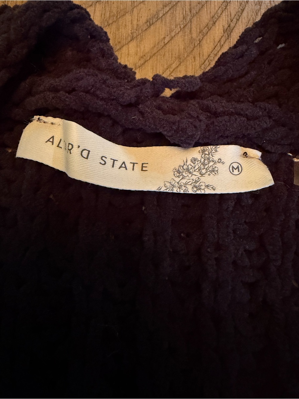 Altar'd State Open-Front Chunky Knit Cardigan Sweater - medium black - Picture 3 of 5
